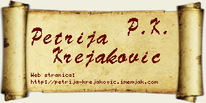 Petrija Krejaković vizit kartica